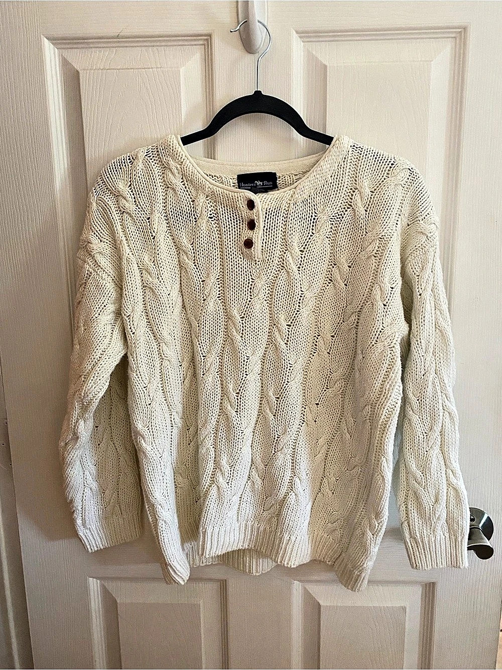 Vintage Hunters Run Cable Knit Sweater in Cream